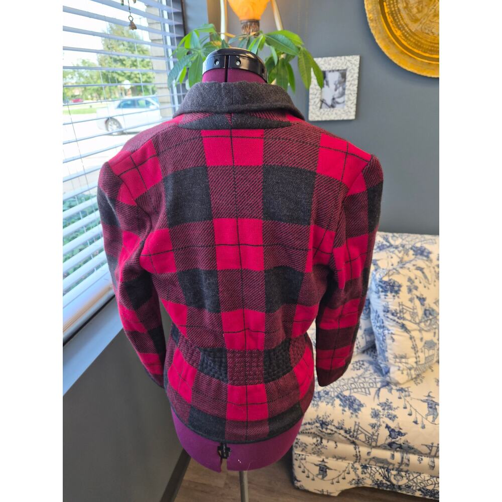 Vintage Valentino Plaid Wool Cardigan Jacket Italy 38 - Picture 4 of 7